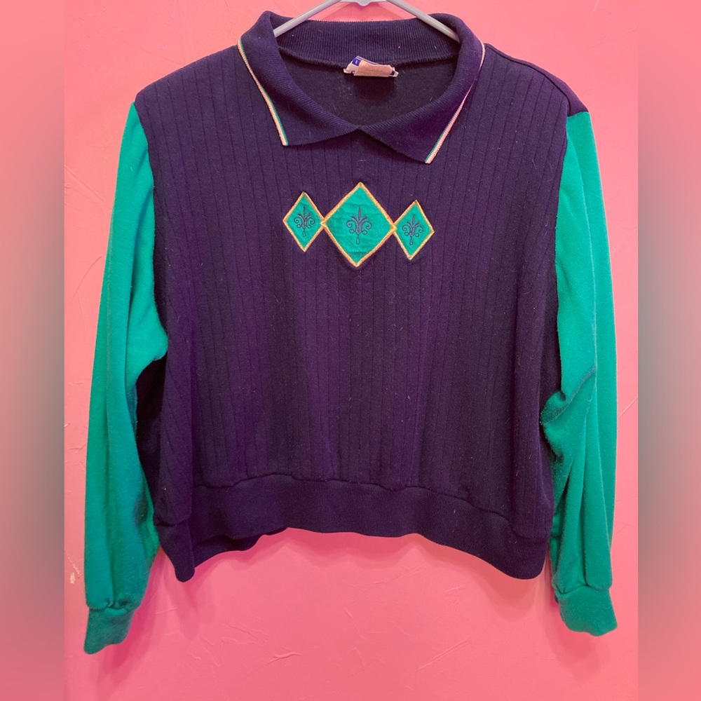 👚 Vintage Cape Cod Size XL Cropped Sweater 👚